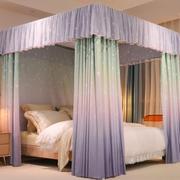 家用卧室遮光牀帘一体式蚊帐，防尘遮光布1.5米加厚防风落地式牀幔