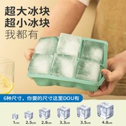 冰块模具大块冰格大号，小硅胶制冰模盒容量，制作冰冻神器食品级家用
