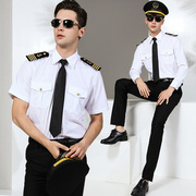 海员制服飞行员衬衫男衬衣夜店帅气肩章个性潮流机长空少衬衫长袖