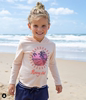 1-8岁童装儿童女宝连帽薄款针织，全棉印花海滩椰树长袖卫衣t恤秋装