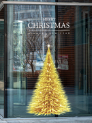 炫彩松针圣诞树圣诞节装饰橱窗，玻璃贴纸服装饰品商场酒店静电贴画
