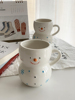 安木良品 ins可爱冬日雪人手绘釉下彩陶瓷圣诞节日早餐马克杯