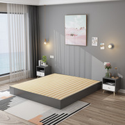 简约现代板式床双人床1.8米榻榻米，床1.2m单人床实木床落地床床架
