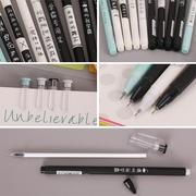 学霸中性笔创意个性文字签字笔学生用0.5mm黑色水笔手帐笔
