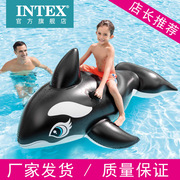 intex戏水大黑鲸坐骑泳圈儿童，充气座骑水上玩具，游泳装备辅助工具