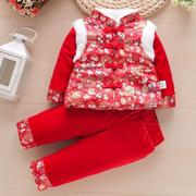 0-1岁女宝宝冬装棉服10个月6婴儿，棉衣套装冬季加厚幼儿棉袄二件套