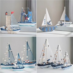 地中海风木质帆船模型船