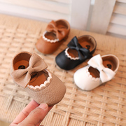 春秋女宝宝鞋0-1岁3-12个月，百天婴儿公主鞋软胶，底防滑学步鞋皮鞋6