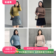 cv大码女装春秋bi入5色可选打底衫!亲肤柔软半高领堆堆袖女上衣