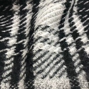 韩国进口黑白大格子羊毛面料秋冬韩版大衣外套服装布料粗纺羊毛