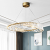 现代轻奢水晶吊灯圆形美式简约大气家用客厅创意样板房LED圆圈灯