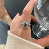 花朵项链戒指女2023年小众设计感高级食指戒简约百搭气质指环