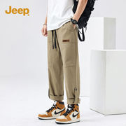 jeep吉普裤子男士夏季宽松休闲直筒男生长裤，2024美式工装裤男
