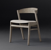 美国RH家具意式设计现代简约实木餐椅美式乡村复古橡木成人书椅
