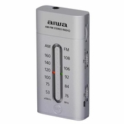 日本 aiwa/爱华 AM / FM小型袖珍收音机 便携带低音增强功能