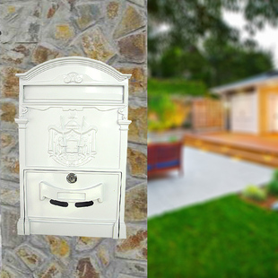创意铝材密码锁欧式信箱室外家用挂墙复古别墅，奶报箱装饰品贴门号