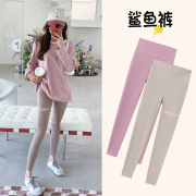 鲨鱼裤女春秋薄款外穿字母，印花芭比裤收腹提臀运动紧身瑜伽打底裤
