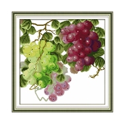 十字绣葡萄2023客厅餐厅挂画水果图案自己绣手工清晰印花好绣