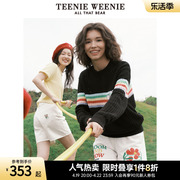 TeenieWeenie小熊圆领条纹套头毛衣外穿落肩宽松慵懒风活力感女装