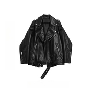 大码2-300斤黑色皮衣pu外套，男女装秋季高级感宽松机车服夹克上衣