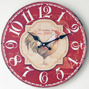 创意ZAKKA家居杂货彩绘公鸡密度板挂钟办公室餐厅店铺装饰挂钟