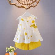女童夏装2023洋气宝宝1一3岁4婴儿童夏季2韩版连衣裙时髦套装