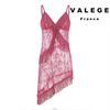 法国 VALEGE 夏季睡衣女款性感蕾丝露背吊带网纱睡裙