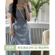 JOEYJOY酒一 碎花连衣裙女2024夏季长裙小众设计茶歇法式裙子