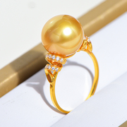 珑一1 1-12mm18K金南洋海水珍珠戒指环手饰无染色菲律宾进口圆形