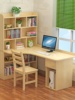 实木书桌书架组合家用简约一体学习桌学生写字台转角电脑台式桌子
