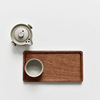 定制日式家用胡桃木色，实木长方形托盘木质杯架水杯，茶杯盘收纳盘子