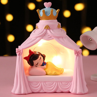 爱莎公主城堡美人鱼小夜灯创意少女心床头台灯摆件儿童女生日礼物