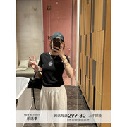 yangle_短袖女t恤夏季2024天丝印花宽松衣服显瘦遮肉正肩上衣