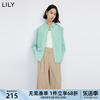 LILY2024春女装舒适全棉别致绣花复古条纹垂坠感通勤衬衫上衣