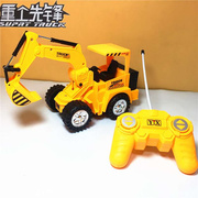 儿童遥控车挖掘机 无线遥控挖土机 男孩电动玩具车可充电工程车模
