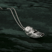 《妈妈号》925纯银海獭，安全哨子吊坠项链送老婆，母亲孩子生日礼物