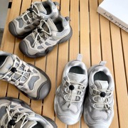 儿童户外运动鞋2023秋冬季男童真皮跑步鞋，女童休闲软底复古鞋