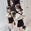 女童套装夏季韩版儿童中大童时髦洋气露肩雪纺衫短袖短裤两件套潮