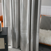 棉麻窗帘轻奢北欧简约现代客厅，卧室遮光高档2024年美式米灰色
