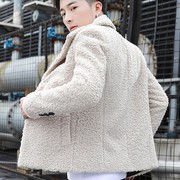 风衣男2021秋冬季韩版羊羔，颗粒绒保暖夹克，学生帅气短款外套潮