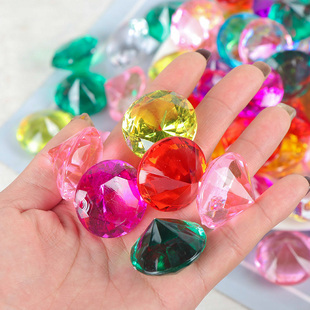 宝石玩具公主宝石儿童水晶宝石水晶钻石粒装饰品七彩石弱视训练