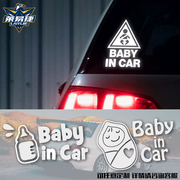 车内有宝宝婴儿baby孕妈妈创意警示汽车贴纸，反光发光夜荧光车身贴