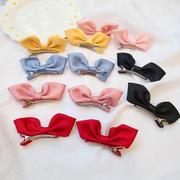 韩版儿童发夹可爱立体兔耳朵，蝴蝶结发卡女童，宝宝刘海夹侧边夹对夹