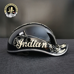 油柒號印第安机车纯手工彩绘印第安图腾案定制瓢盔半盔