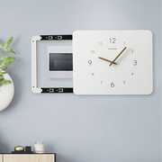 北欧电表箱装饰画带钟表，推拉式竖款时钟，空气开关配电箱遮挡免打孔