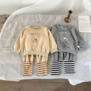 23年韩版春秋男女宝宝，婴幼童卫衣，套装哈伦裤洋两件套婴儿衣服