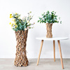 简约木质大花瓶摆件客厅，插花创意北欧ins风落地鲜花花器宜家装饰