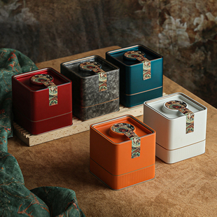 茶叶空铁罐白茶复古绿茶通用空盒包装盒散茶古树滇红普洱茶盒