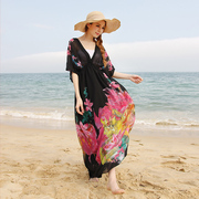 墨莎三亚海边度假沙滩裙仙女，宽松大码雪纺连衣裙长裙200斤可穿