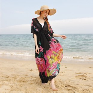 墨莎三亚海边度假沙滩裙，仙女宽松大码雪纺，连衣裙长裙200斤可穿